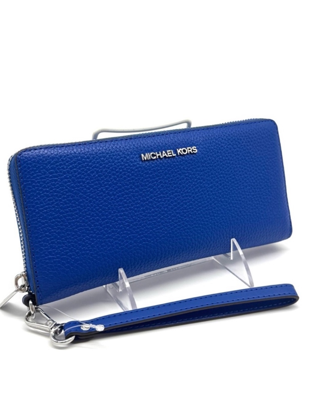 Michael Kors Jet Set Travel Large Leather Continental Wallet Galaxy Blue